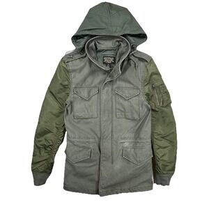 Alpha Industries Field Jacket Military Style Hooded Green Men's XS